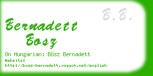 bernadett bosz business card